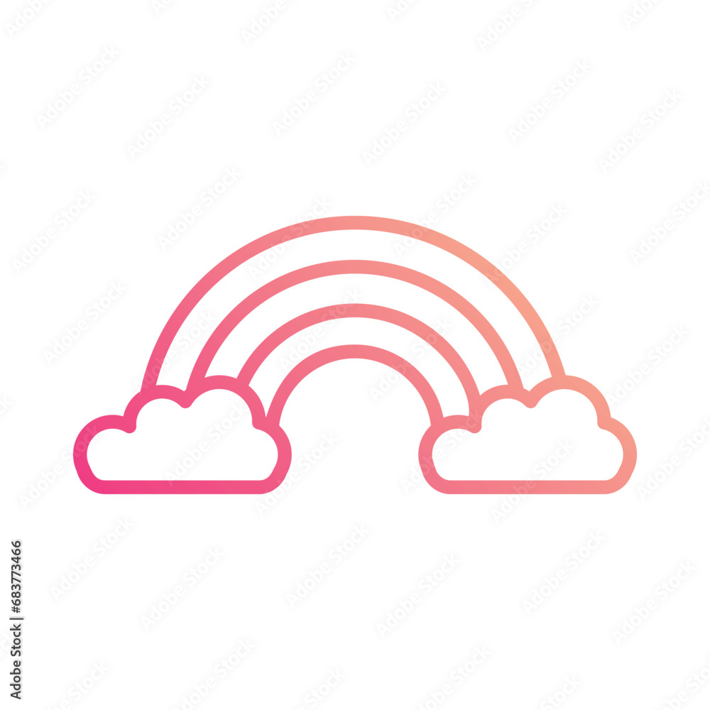 Rainbow icon isolate white background vector stock illustration