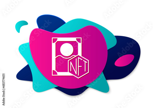 Color NFT Digital crypto art icon isolated on white background. Non fungible token. Abstract banner with liquid shapes. Vector