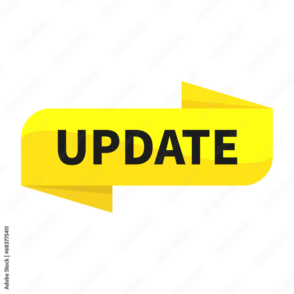 Update In Yellow Rectangle Ribbon Shape For Information Announcement Business Marketing
Update In Yellow Rectangle Ribbon Shape For Information Announcement Business Marketing