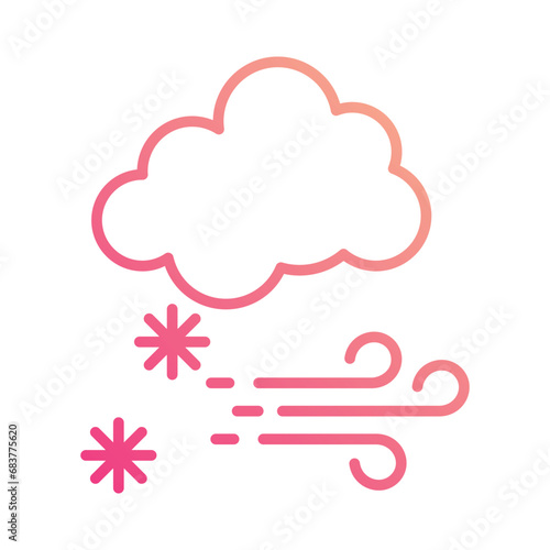 Blizzard icon isolate white background vector stock illustration
