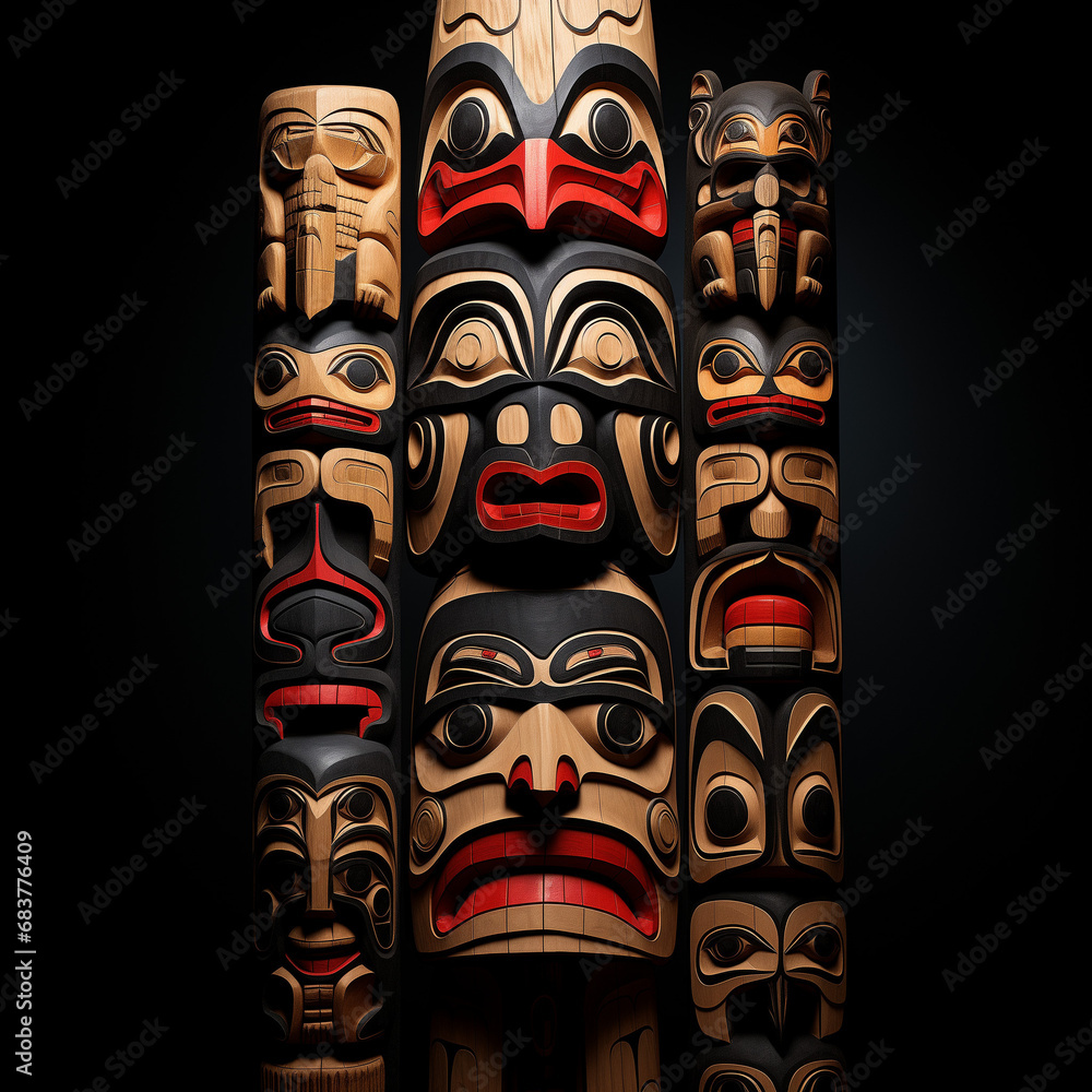 Spiritual Native American Totem Poles