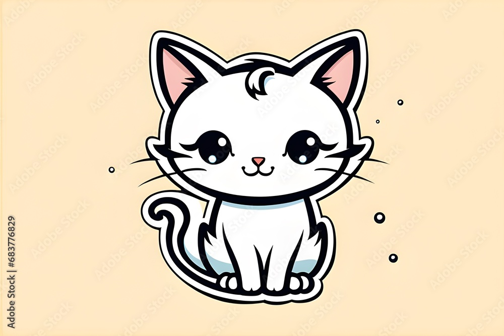 Cute white kitten for children Generative AI Cute white kitten for children Generative AI