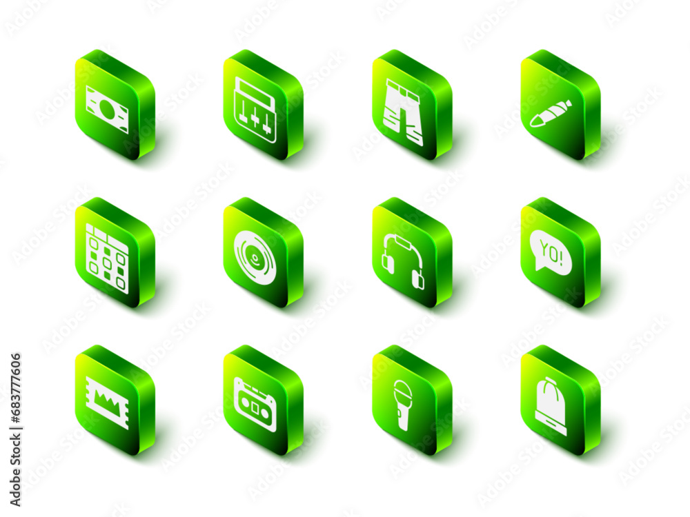 Set Drum machine music, Wide pants, Marijuana joint, spliff, Yo slang lettering, Winter hat, Headphones, Microphone and Retro audio cassette tape icon. Vector Set Drum machine music, Wide pants, Marijuana joint, spliff, Yo slang lettering, Winter hat, Headphones, Microphone and Retro audio cassette tape icon. Vector