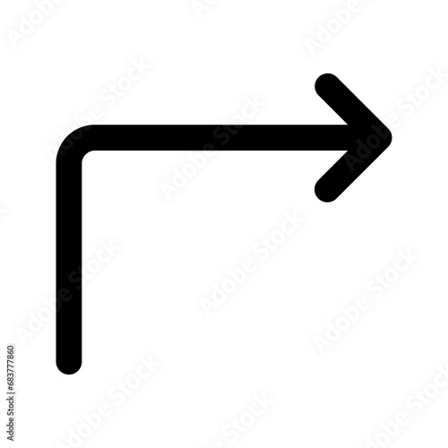 turn right line icon