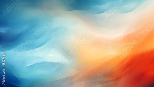 Abstract watercolor background with blue  orange and yellow colors. Modern colorful flow poster.