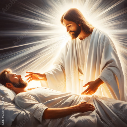 Jesus healing man  photo
