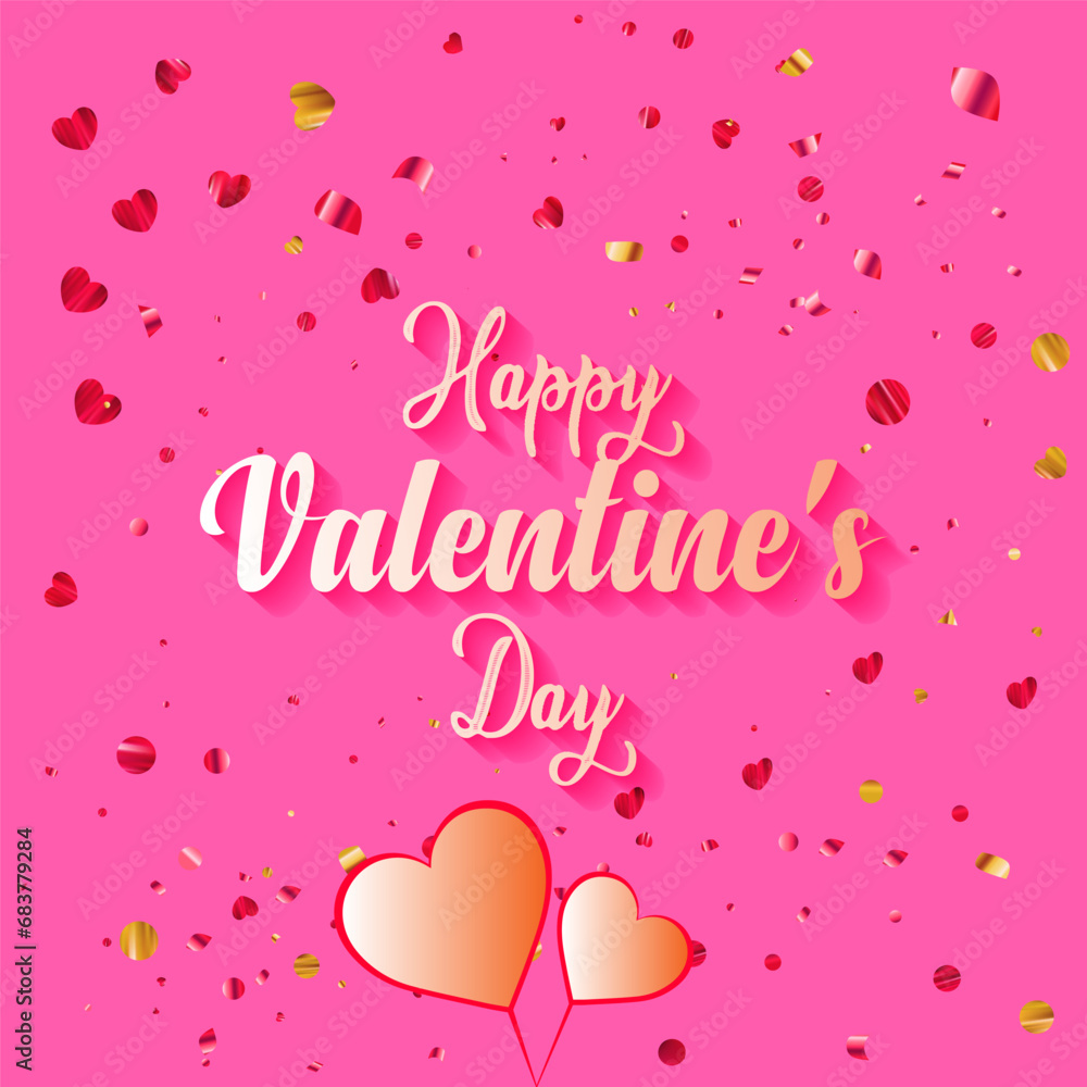 Vector happy valentine's day background Design with love shape.
