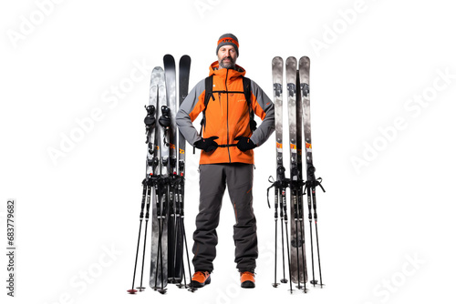 Ski Coach Equipment Isolated on transparent background
