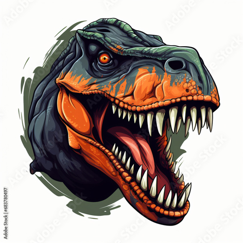 Ferocious Dinosaur Clipart isolated on white background © Fauzia