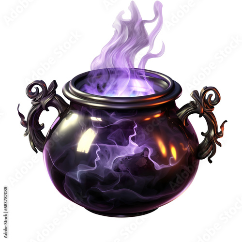 witches cauldron isolated on a transparent background, png