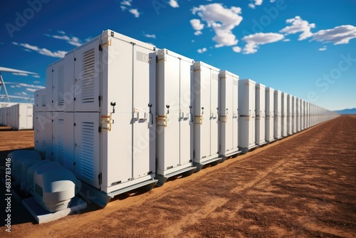 Large amount of power supplies, The largest battery energy storage system park in the world. photo