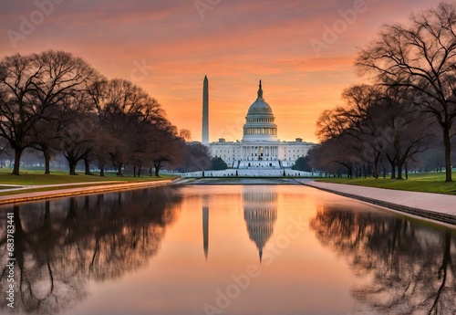 Historic Horizon  Washington D.C. s National Mall at Sunrise.