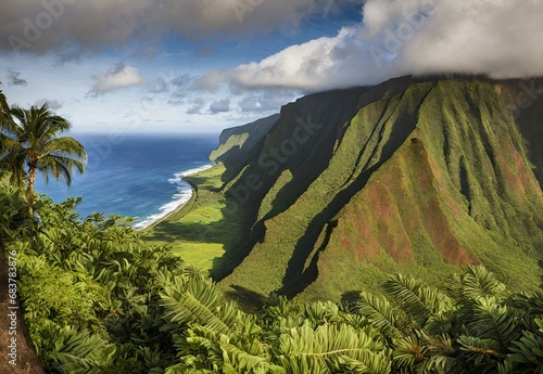 Island Elegance: Hawaii's Waipio Valley Overlook. photo
