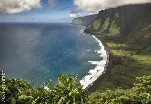 Island Elegance: Hawaii's Waipio Valley Overlook. photo