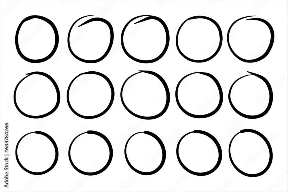 Rounds scribble line circles. Vector illustrations. Rounds scribble line circles. Vector illustrations.