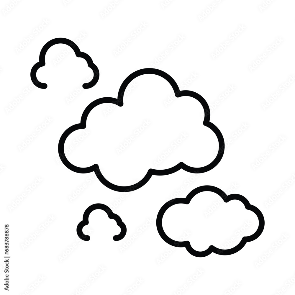 Cloudy Day icon isolate white background vector stock illustration Cloudy Day icon isolate white background vector stock illustration