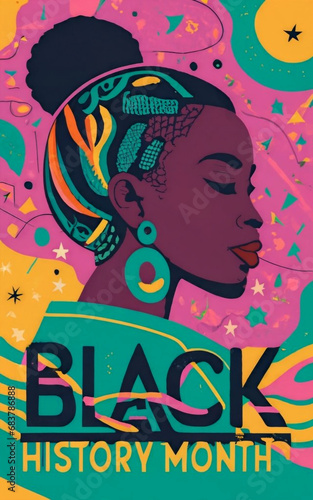 Black History Month. Celebrated annually in February in the USA and Canada, October in Great Britain . Background, poster, greeting card, banner design.Generative AI