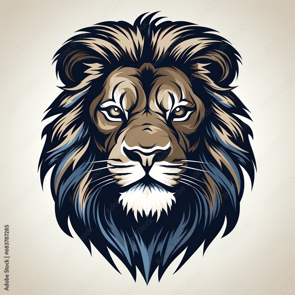 Obraz premium logo tattoo with a lion head on white background