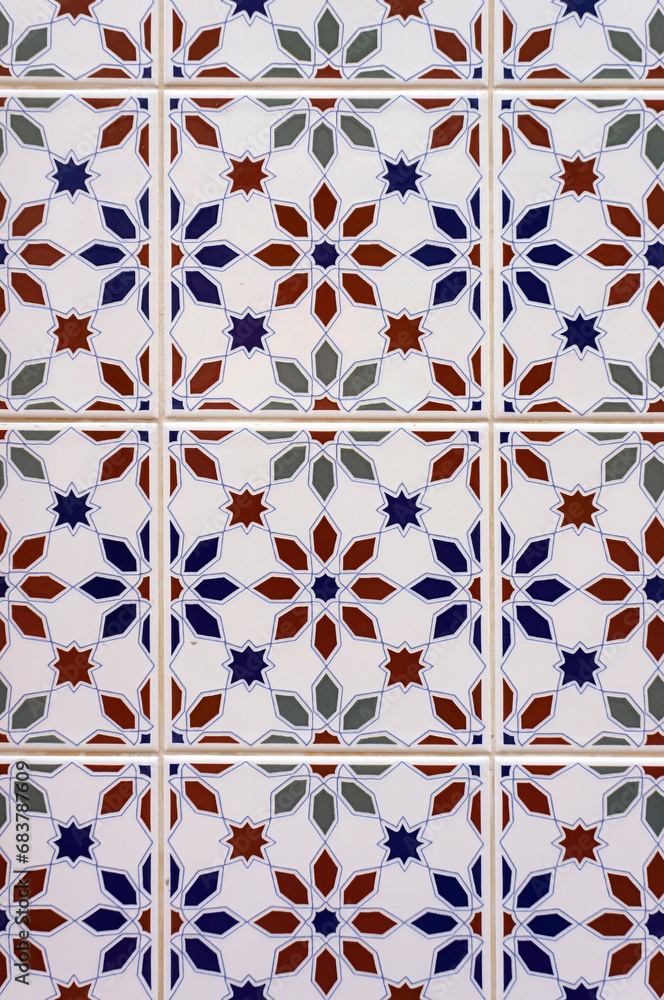 Azulejo Tile on Wall of a Building in Aveiro, Portugal.