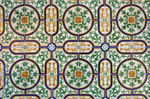 Azulejo Tile on Wall of a Building in Aveiro, Portugal. © troyka