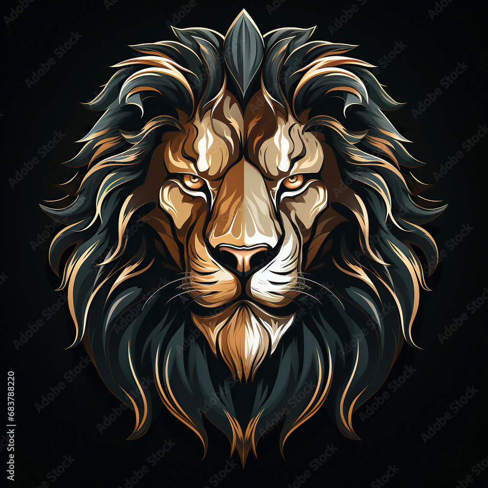 logo tattoo with a lion head on black background logo tattoo with a lion head on black background