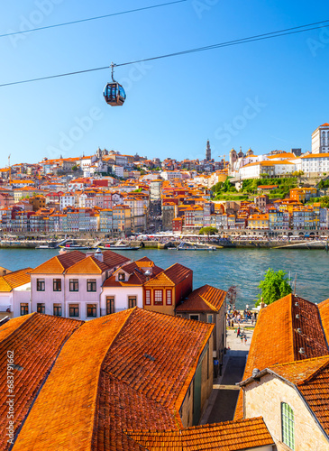 Panoramic view of the city of Porto on a beautiful summer day. Porto, Portugal photo