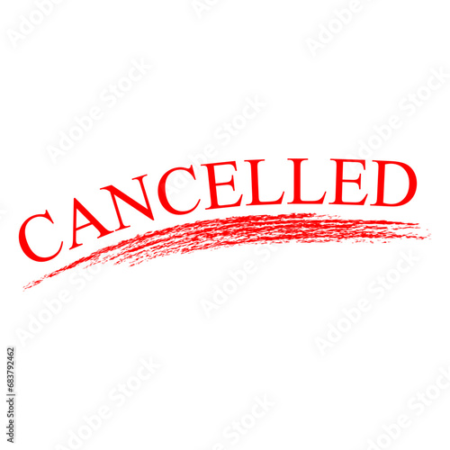 cancelled or cancel red simple vector rubber stamp effect
