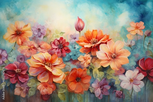 Painting with different colored flowers. © Sergio Lucci