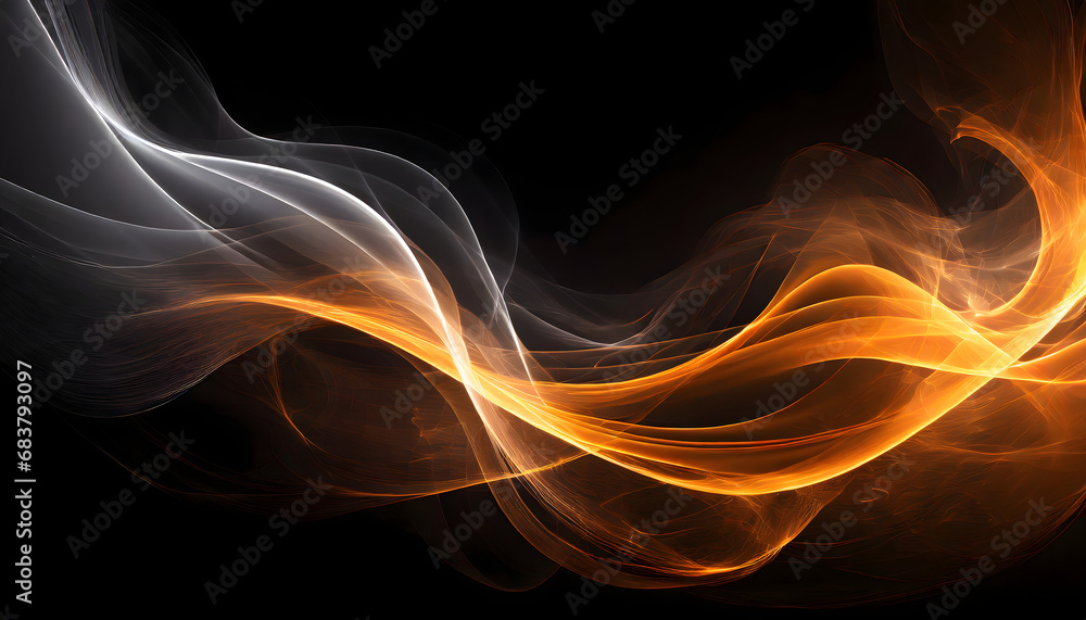 Energy flow fire abstract wallpaper on black background