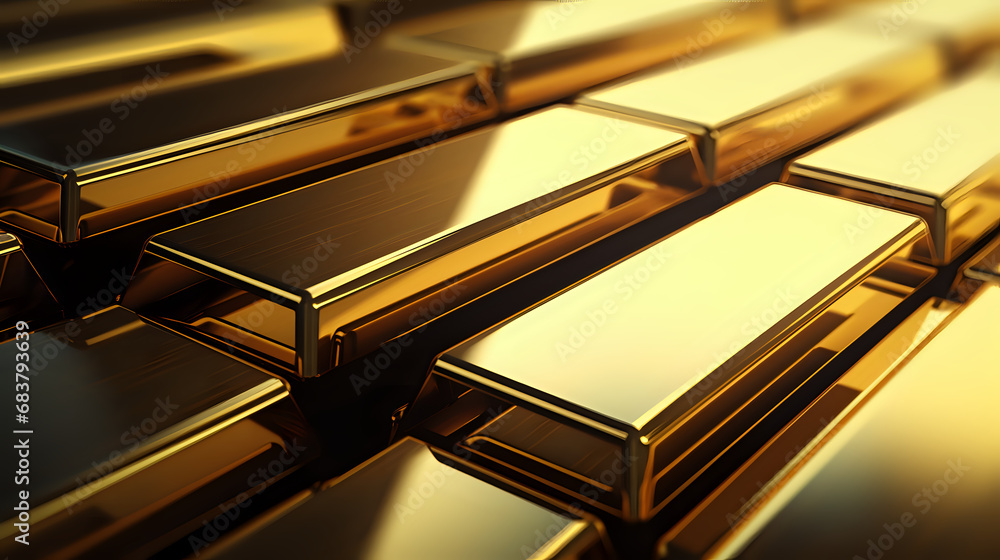 close up shot of a gold bar background. Generative AI close up shot of a gold bar background. Generative AI