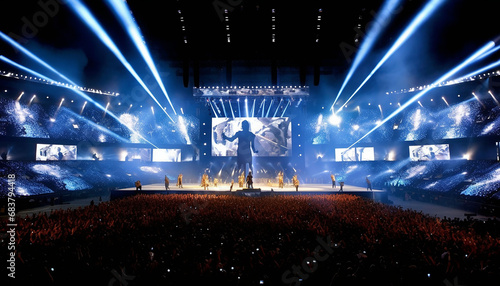 The stage at the football stadium for Michael Jacksons