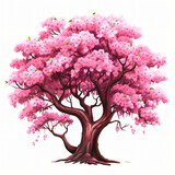 Fantasy Cherry Blossom Clipart isolated on white background