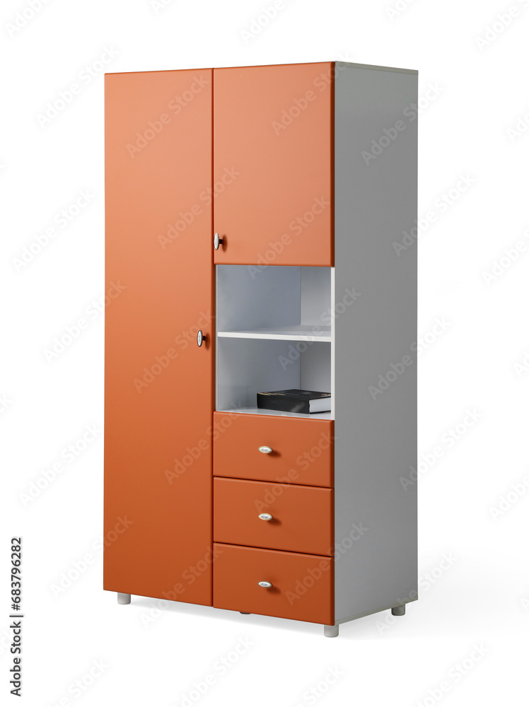 Wooden wardrobe isolated on white background Wooden wardrobe isolated on white background