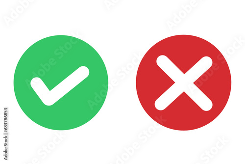 Obraz na płótnie yes and no buttons, do and don't button, tick and cross buttons, checkmark and c