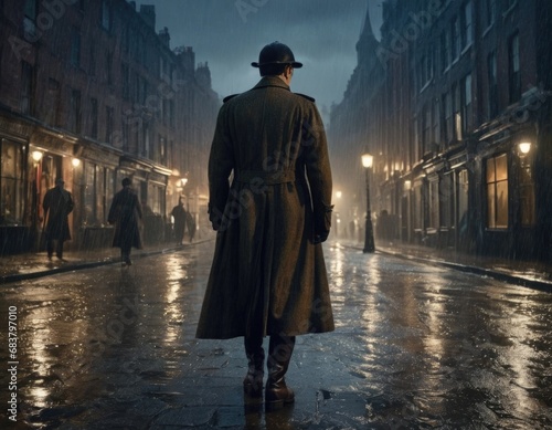 Sherlock Holmes in London at night