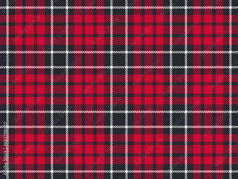 Obraz premium Red, blue, white plaid fabric, seamless background for textile or clothing design. Vector illustration.
