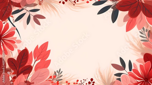 Abstract Foliage hand drawn background. Invitation and celebration card.