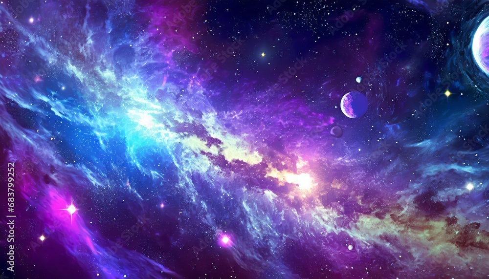 Obraz premium カラフルな宇宙の背景素材