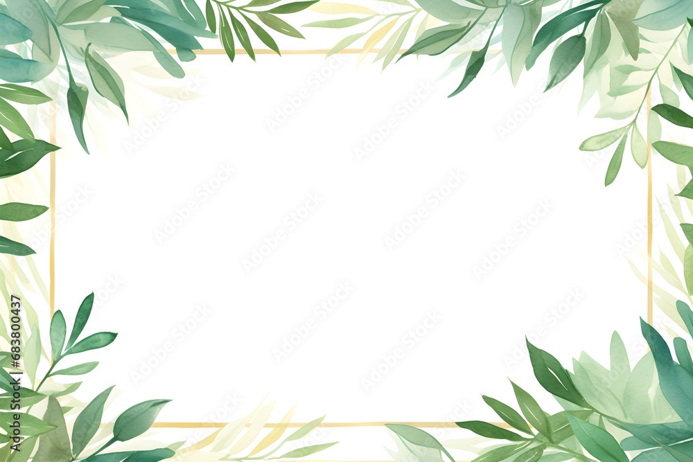 Abstract Foliage watercolor background. Invitation and celebration card.