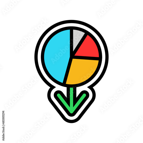 diagram loading statistical data color icon vector. diagram loading statistical data sign. isolated symbol illustration