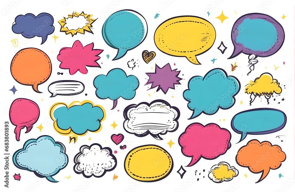 set of colorful speech bubbles with free space for text on transparent background set of colorful speech bubbles with free space for text on transparent background