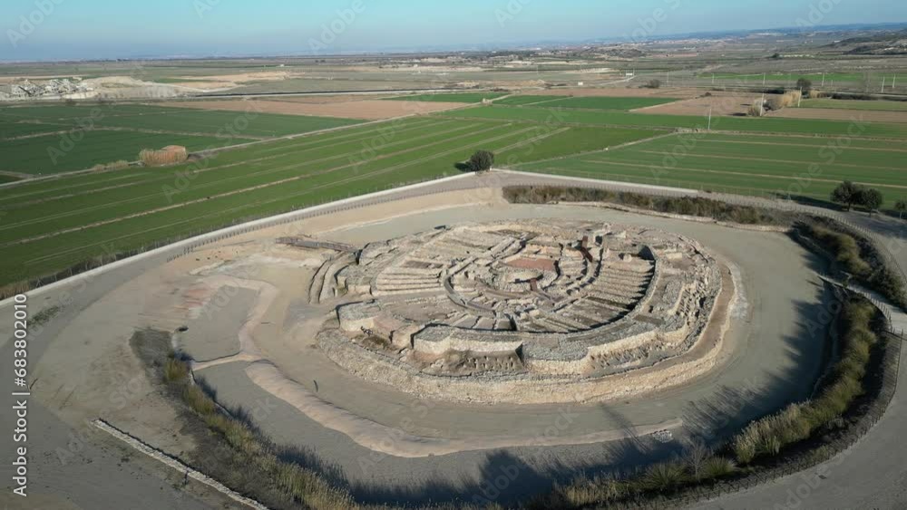 Aerial view of an archaeological site called Vilars d'Arbeca in Spain Aerial view of an archaeological site called Vilars d'Arbeca in Spain