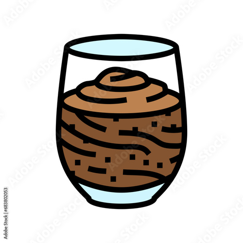 french cuisine chocolate mousse color icon vector. french cuisine chocolate mousse sign. isolated symbol illustration