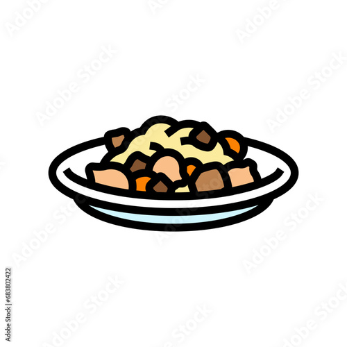 beef bourguignon french cuisine color icon vector. beef bourguignon french cuisine sign. isolated symbol illustration