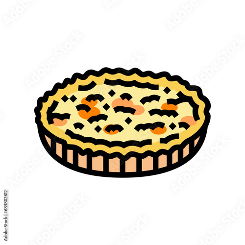 quiche lorraine french cuisine color icon vector. quiche lorraine french cuisine sign. isolated symbol illustration