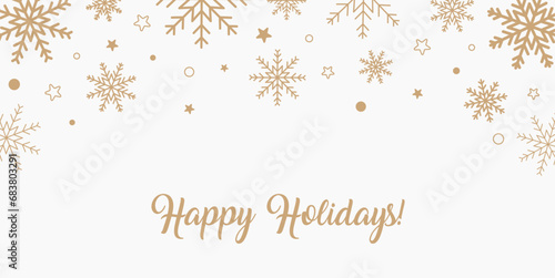 Christmas holiday background made of snowflakes in vector. Flat style.