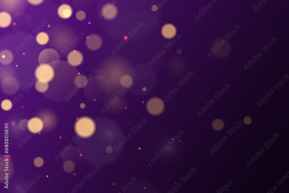 Purple background with golden bokeh and glare