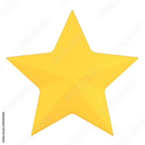 3d illustration Star object. 3D creative essential design icon pack. 3D Rendering.