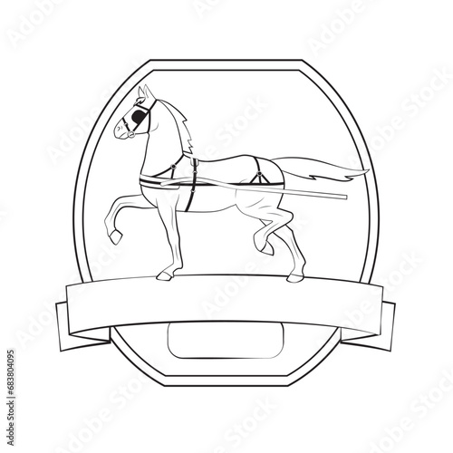 Horse logo Black and White