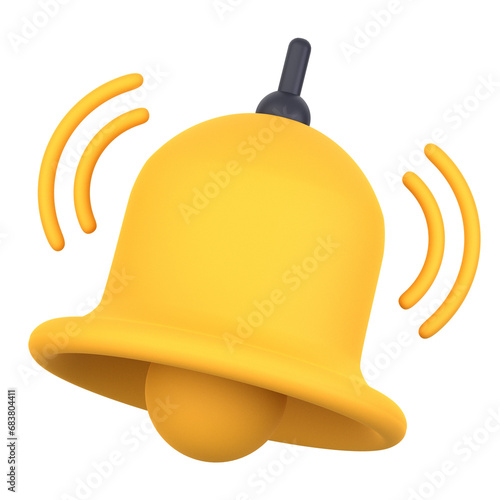 3d illustration of Bell Notification object. 3D creative essential design icon pack. 3D Rendering.